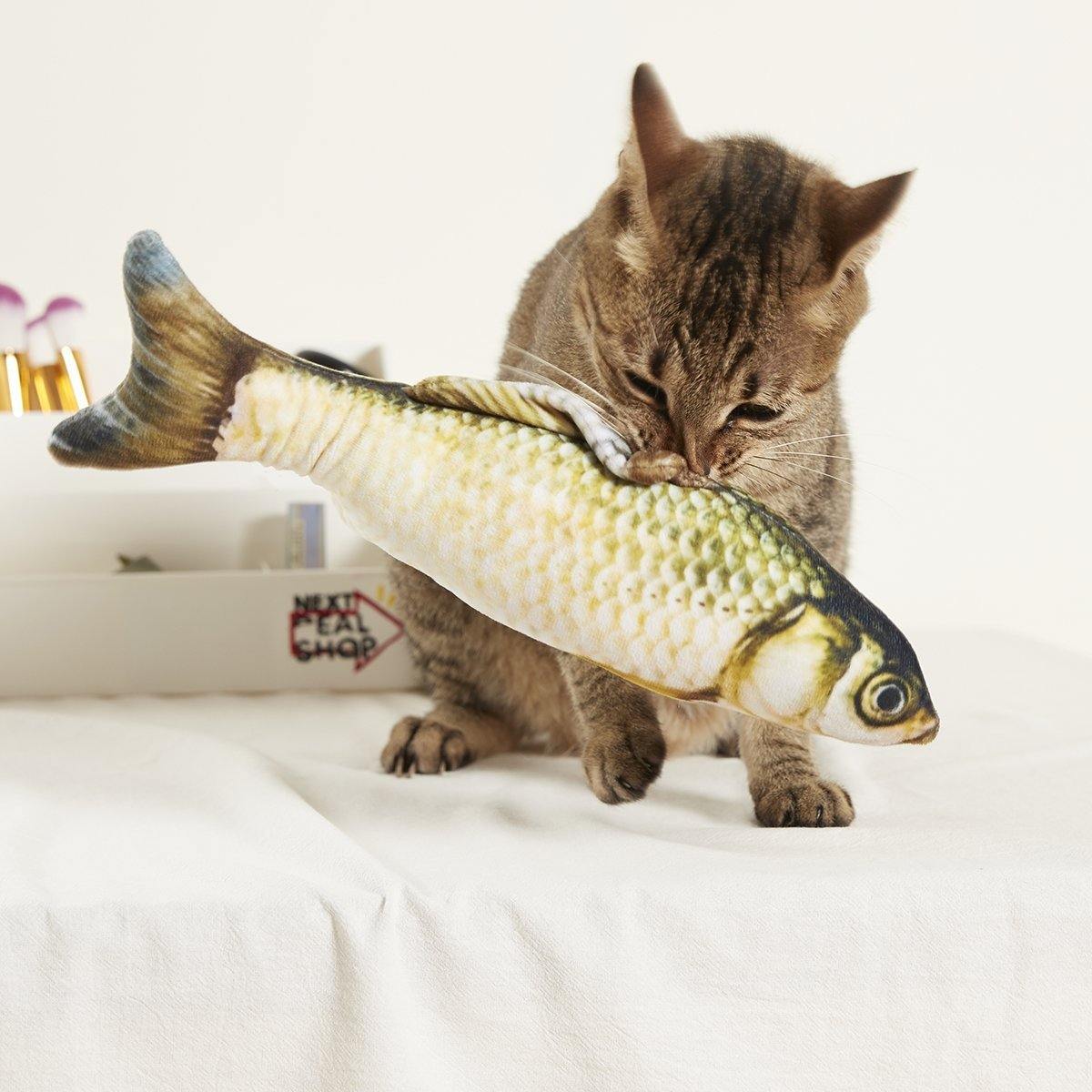 2 Peças de Brinquedo para Gato em formato de Peixe