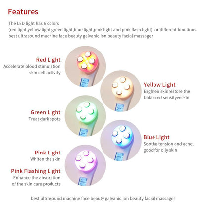 Aparelho Tratamento Facial Fototerapia e Radiofrequência Led -  5 em 1