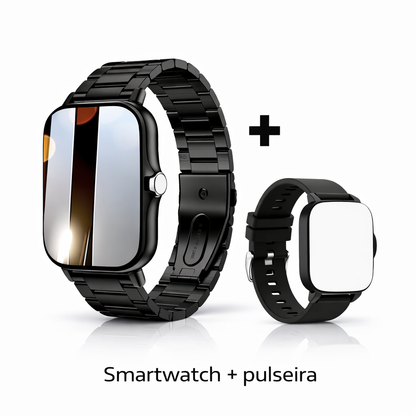 Smartwatch À Prova de Água com Chamadas e Mensagens, Monitorização do Sono, Contador de Passos e Notificações para iPhone e Android