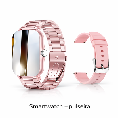 Smartwatch À Prova de Água com Chamadas e Mensagens, Monitorização do Sono, Contador de Passos e Notificações para iPhone e Android