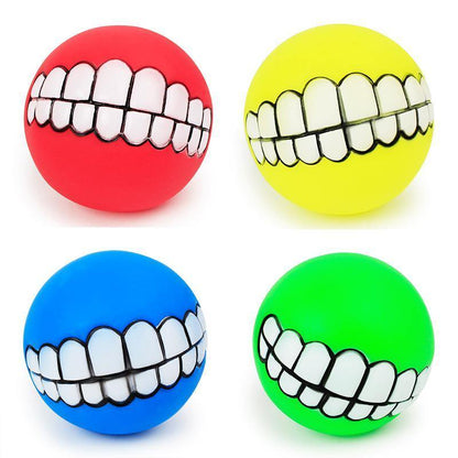 2 pcs Bola de Pet com Dentes Engraçados