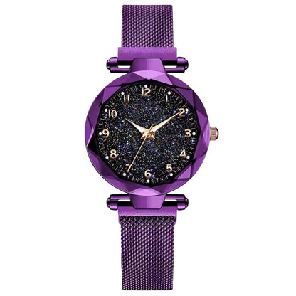 Relógio Magnético Feminino Céu Estrelado - Fashion Watch relógio 023 AmploTech Roxo 