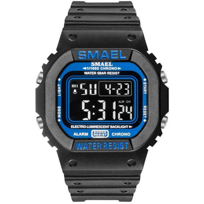 Relógio SMAEL Clássico 1801 - Classic Watich relógio 025 AmploTech Preto e Azul 